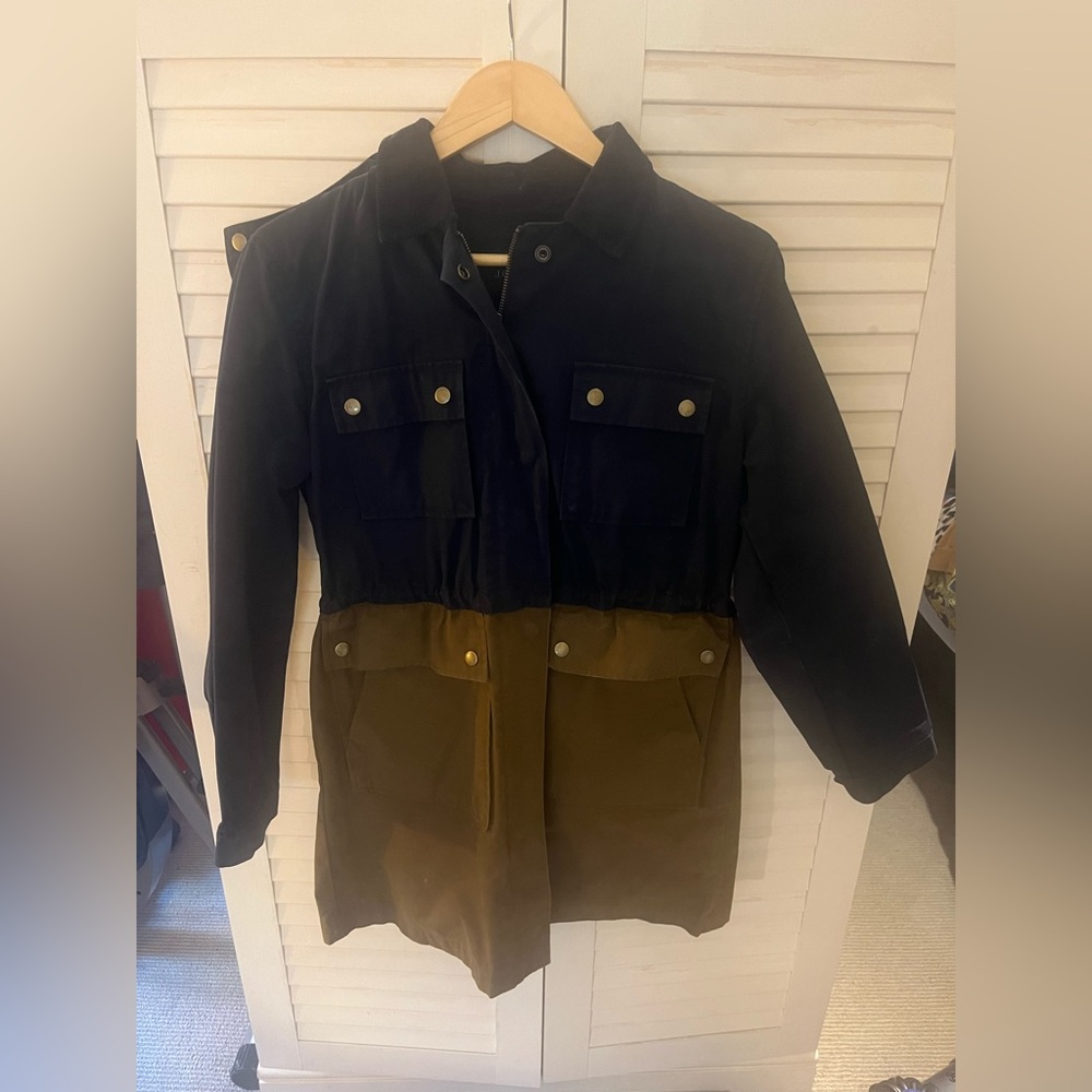 EUC: J.CREW Barn Jacket, Navy + Olive, Size Small (very big; fits like Medium) - Picture 2 of 8
